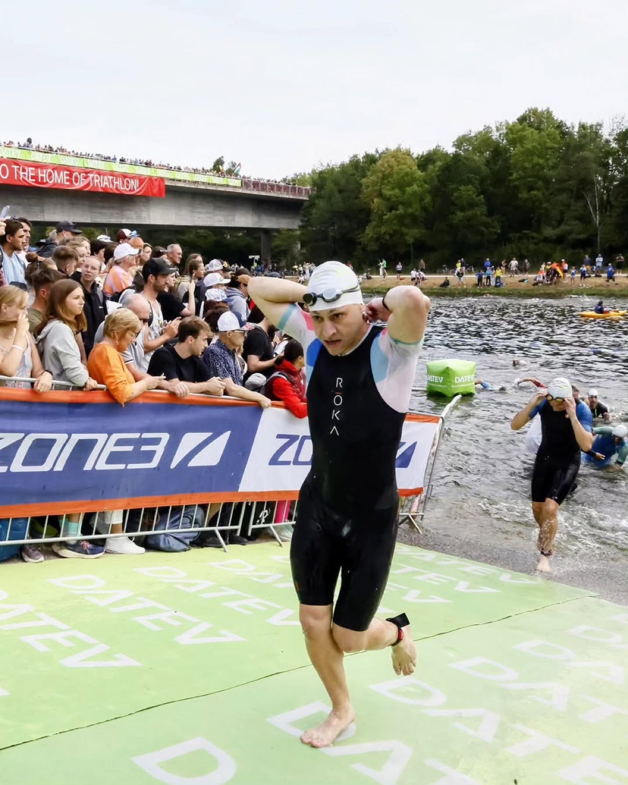 Exiting the swim at Challenge Roth 2025