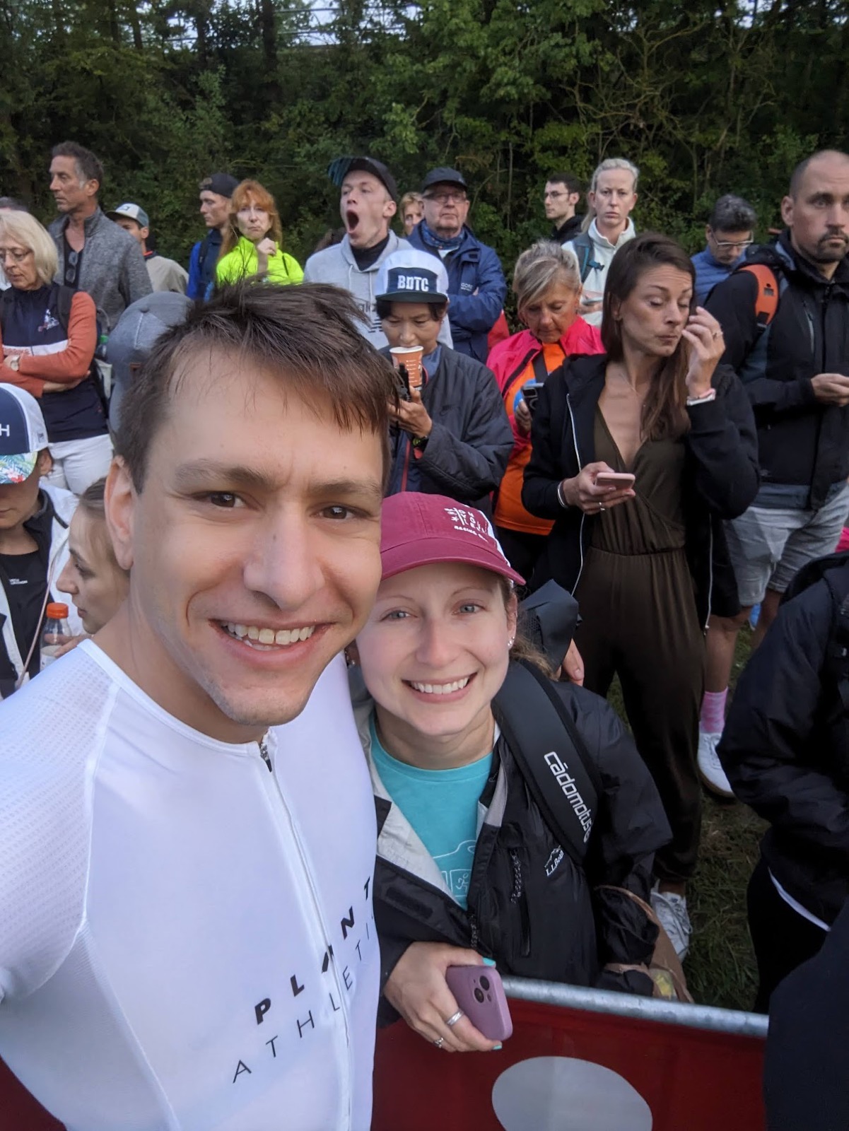 With family at a race start
